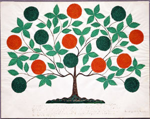 Hannah Cohoon's The Tree of Life (Andrews collection/Hancock Shaker Village, 1854)