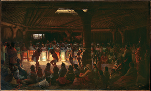 Jules Tavernier's Dance in a Subterranean Roundhouse at Clear Lake, California (Metropolitan Museum of Art, 1878)